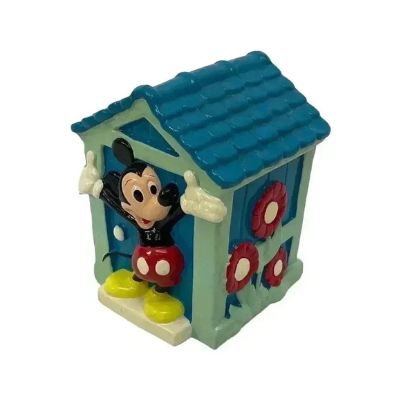 Vintage Disney Mickey Mouse Club House Ceramic Coin Bank with Stopper UCGC Japan - Picture 2 of 8